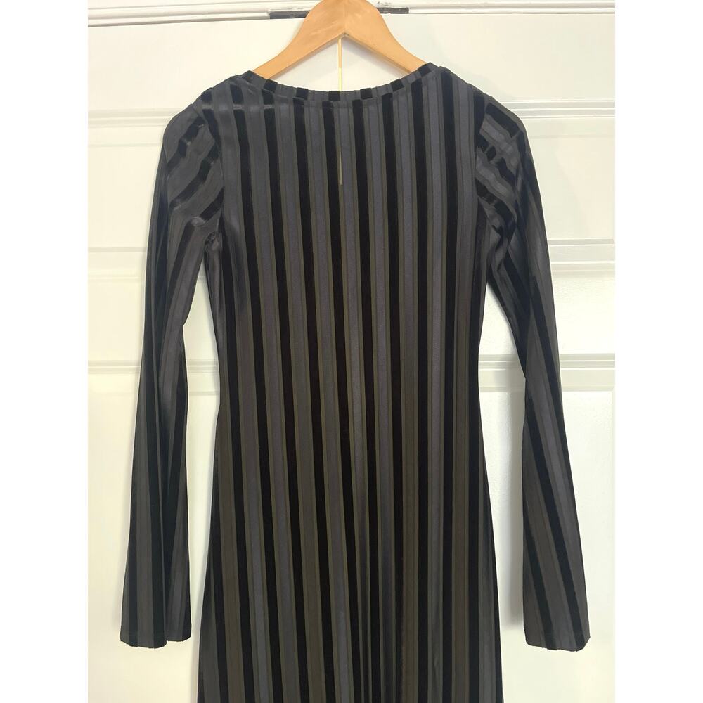 Gothic Velvet Striped Midi Dress Sz 4 &other stories with Stockholm Atelier - Picture 2 of 6